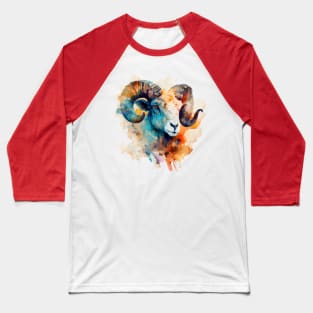 Zodiac Sign ARIES - Watercolour Illustration of astrology Aries Baseball T-Shirt